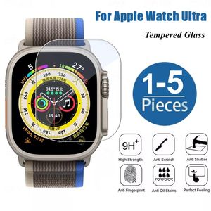 Apple Watch 용 5pcs 유리 보호기, Apple Watch 8 Pro 용 슈퍼 49mm 스크린 세이버, 49mm 스마트 워치 템퍼링 유리