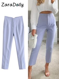 Women's Pants Capris Classic Women's Pencil Pants Spring Basic Solid High midja Straight Pants Women's Casual Fit Ankle Length Trouser Pantalones 230511