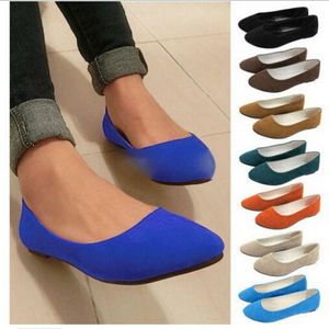 Dress Women Loafers Faux Ladies Ballet for Work Flats Slip on Flat Candy Color Woman Boat Shoes 230511 GAI