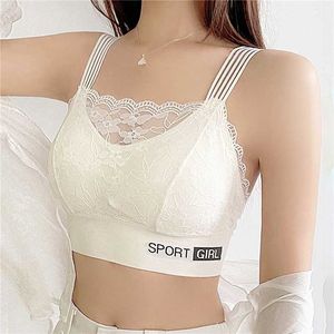 Bras 2023 Summer Bras Women Sexy Lingerie Sexy Tops Lace Brassieres Push Up Upwear Feminino Intimates V Back Bralette Sport Bra P230512