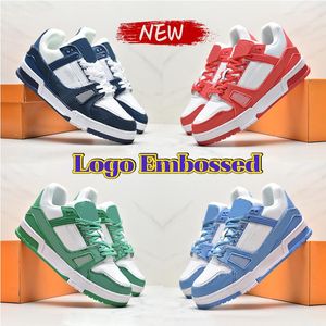 Luxuriöse Virgil-Laufschuhe für Herren und Damen, Designer-Sneaker, Abloh-geprägter Trainer, Kalbsleder-Sneaker, Overlays, Plattform, niedriger Sneaker, Gelb, Himmelblau, Schwarz, Denim