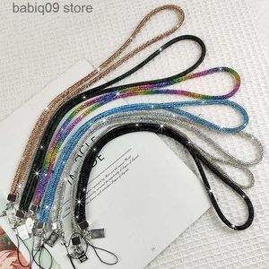 Cell Phone Straps Charms Short and Long Wrist Style Rhinestone Pendant Mobile Phone Lanyard Full Diamond Pendant Colorful Long Neck Strap Anti Loss Sling T230512