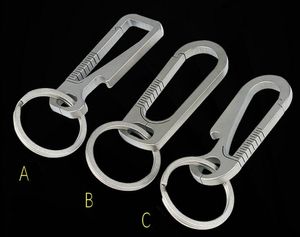 Alta qualità 1. M6717 Clip portachiavi a sgancio rapido in titanio con 1 portachiavi Clip portachiavi moschettone resistente per uomini e donne (grigio)