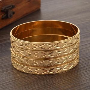 Bangle 4pcs 65mm Moda Gold Color Vintage For Women Man Homem de alta qualidade Dubai Bride Wedding Etiópia Bracelet Africa Party Gifts