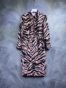 Casual Dresses Spring Striped Women Pencil Dress Elegant Pink Zebra Print Straight Size XL Clothes