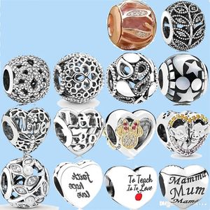 925 silver beads charms fit pandora charm Hollow Love Heart Lettering Bead Love Heart Blue Turquoise