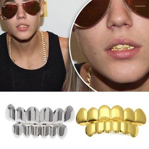 Kedjor Punk Gold Silver Plated Top Bottom For Vampire Teeth Protector Cool Guard Halloween Dress Up Costume Anime Par 066C