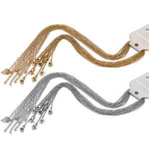 10 Stück 45 + 5 cm goldfarbene Edelstahl-Gliederketten in großen Mengen Halsketten Modeschmuck verstellbare Ketten Großhandel Halsreifen DIY