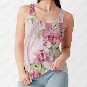 Women's Tanks Fashion Women's Sleeveless Tank Top 3D Printing Pink Casual Summer Selling Slim Fit Temperament Large