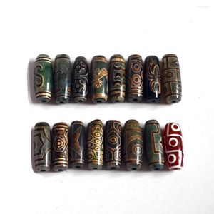 Lösa ädelstenar 1 st/parti natursten olika mönster amulet 30 mm chalcedon agate dzi pärlor specialfärg förlorar för smycken tillverkning