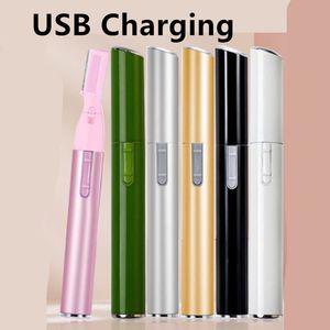 Sobrancelha apartador USB Mini elétrico portátil recarregável Removedor de cabelo para mulheres Epilador de barbear de barbear corporal 4 230511