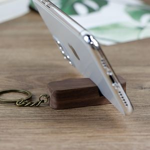 2023 Trä Mobiltelefonstativ Holder Wood Keychain Holder Desk Accessories Wood Telefonhållare Beech Wood Keychain