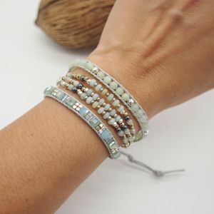 Chain ite Dreifach-Wickelarmband, Bohemian-Perlenarbeit, Geschenk für Mama 230511