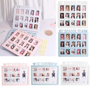 Albums Books My First Year Baby Memorial Po Frame School Years Kids Student Baby Keepsake Frame Picture Display born Birth Growth Album 230512