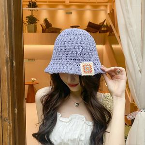 Cappelli a tesa larga 2023 Cappello da pescatore di paglia giapponese Protezione solare estiva da donna Ins Cappello da sole pieghevole da viaggio versatile all'uncinetto
