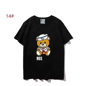 Moschino 여자 디자이너 T 셔츠 Sunmmer Tshirts 패션 레터 인쇄 짧은 슬리브 레이디 티 테일 럭스러스 캐주얼 옷 탑 티셔츠 의류 의류 Moschino Tshirt 7981