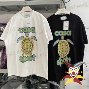 Erkek Tişörtleri 2023SS Tortoise Baskı Kazababat Gömlek Erkek Kadın T-Shirt Top Tees T230512