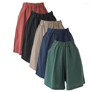 Женские шорты M-8xl Plus размер хлопковое льняное колено Midi летние повседневные женщины.