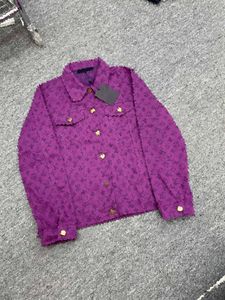 23SS Herrkvinnor Designers denim Jackor Paris Jacquard Letter Tyg Kläder Streetwear Coats Ytterkläder Långärmade män Kläder Purple Purple Purple