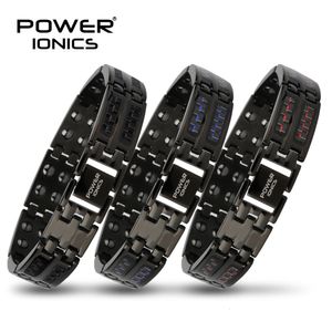 Chain Power Ionics Mens Blackbluered Carbon Fiber 100 Pure Magnetic Therapy Armband Armband Förbättra blodcirkulationen 230511