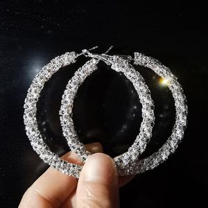 Hoop Earrings & Huggie BLIJERY Hyperbolic Rhinestones Twisted Big For Women Stunning Crystal Statement Circle Boucles D'oreilles