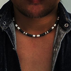 2022 Summer Beach Böhmen Surfer Halsband för män Simple Geometric Tribal Ethnic Coconut Shell Beaded Necklace Men smycken