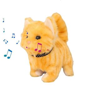 Electric/RC Animals Electric Cat Plush Toy Walking Barking Cute Pet Dog With Battery Control Birthday Gift For Boy Girl Kawaii Electronic Plush Toys 230512