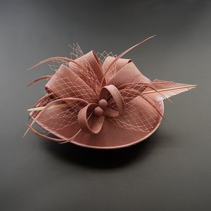 Hårklipp Barrette Chic Fascinator Hat Cocktail Wedding Party Church Headpiece Fashion Headwear Feather Accessories Sinamay Fascinators 230512