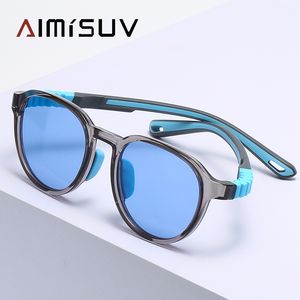 Солнцезащитные очки Aimisuv Square Детские солнцезащитные очки винтажные поляризованные солнцезащитные очки детские собираемые силиконовые очки рама UV400 Anti 230512