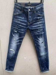DSQ Phantom Turtle Jeans Mens Lüks Tasarımcı Kot Sıska Yırtık Serin Adam Nedensel Delik Denim Moda Markası Fit Kot Pantolon Yıkanmış Pantolon 12667