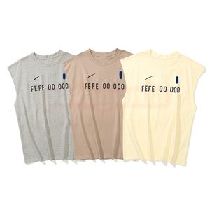 Erkek Moda Sıradan Kolsuz T Shirt Kadınlar Mektup Baskı Tees Hip Hop Sokak Giyim Yelek Üstleri Boyut S-XL