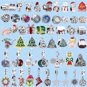 925 Silber Perlen Charms passend für Pandora Charm Weihnachtskollektion Charm Weihnachtsmann Perle DIY