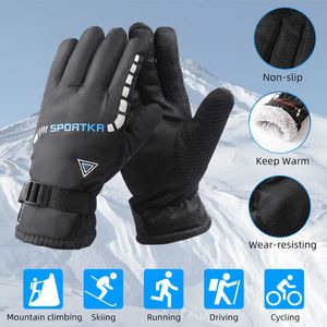 Rękawiczki sportowe Mężczyźni Rękawice zimowe Rękawiczki w wodoodporności Windproof Outdoor Sport Ski Ski Rower Scooter Motorcycle Camping Rękawiczki ciepłe rękawiczki P230512