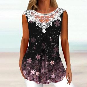 Túnica de camisetas femininas para mulheres para mulheres de camisa solta se encaixa em moda confortável fluida sem mangas pescoço redondo camisola de seda um top tops top