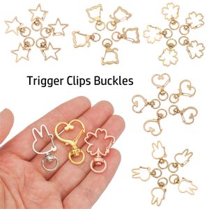 Gancio a scatto in metallo Trigger Clips Fibbie per portachiavi Ganci con chiusura a moschettone per fai-da-te Chiusura portachiavi con collana