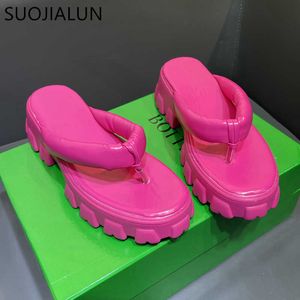 Slippare Suojialun Summer Fashion Candy Colorful Slides Low Platform Heel Ladies Outdoor Beach Slipper Slip On Flip Flop Big Size 35-42 G230512