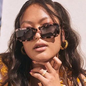 Sunglasses Fashion Rectangle Women Vintage Square Leopard Eyewear Shades UV400 Men Brand Designer Sun Glasses