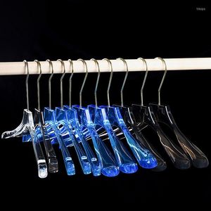 Hangers 1Pcs Transparent Acrylic Clothes Anti-Slip Pants Trousers Skirts Wardrobe Storage Shop Display Crystal