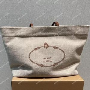 Designer Tote Shopping Bag Lady Square Handväskor duk Öppna linne stora totes strandresor Crossbody axelpaket satchel plånbok