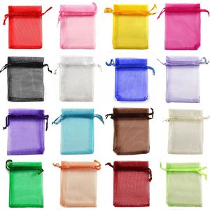 Organza Çanta Takı Ambalaj Hediyesi Şeker Düğün Partisi Paketleme Favoriler Çöpler Çekilebilir Çantalar Mevcut Tatlılar Torbaları 7x9cm