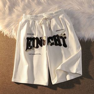 Женские шорты Винтажные буквы уличной одежды Y2K Flocking Sports Shorts Lomens Summer Plus Size Wild Shieb Bf Casual Shorts Womens 230511