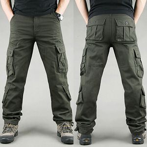 Herrenhosen Männer Armeehosen Cargohosen Militär 8 Taschen Overalls Cargohosen Männliche Volle Lange Pents Arbeiterhosen Plus 4XL Freizeithosen 230512