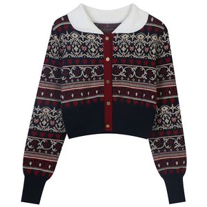 329 2023 Letnia marka pasa startowego w tym samym stylu sweter z długim rękawem Cardigan Lapel Neck Fashion Ubrania Wysokiej jakości kobiety Mingmo9