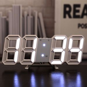 Relógio de despertador digital 3D Creative Intelligent Photossensitive LED Montado com relógio inteligente Relógio digital luminoso