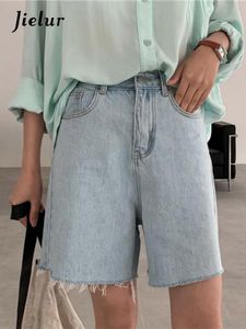 Женские шорты Jielur Streetwear Biker Shorts Женские корейские стиль летние хлопковые джинсовые шорты с высокой талией прохладный короткий Feminino Chic 230512