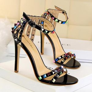 High Rhinestone 3449 Sandals Heels Shoes Buckle Strap 2024 Women Stiletto Sexy Party Pumps Ladies