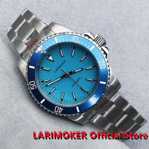 Relógios de pulso Larimoker Design de 40 mm de luxo de luxo Sapphire Glass Submarine Watch Use 24Jewel NH35A PT5000 Pearl2813 8215 Mecânica