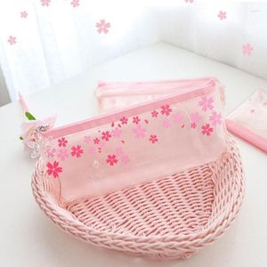 Sakura Pencil Case Transparent Pencilcase Kawaii Stationery Pen School Supplies Estuches Escolar Cases For Girls