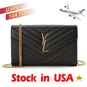 Cassandre Designer Shoulder Bags Luxury Handbags High quality WOC metal chain gold women Crossbody bag stock in USA Genuine Leather bag Flip cover wallets 2023