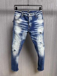 DSQ Phantom Turtle Classic Fashion Man Jeans Jeans Hip Hop Rock Moto Mens Casual Design Разрушенные джинсы. Струженные джинсовые джинсы джинсы 6153